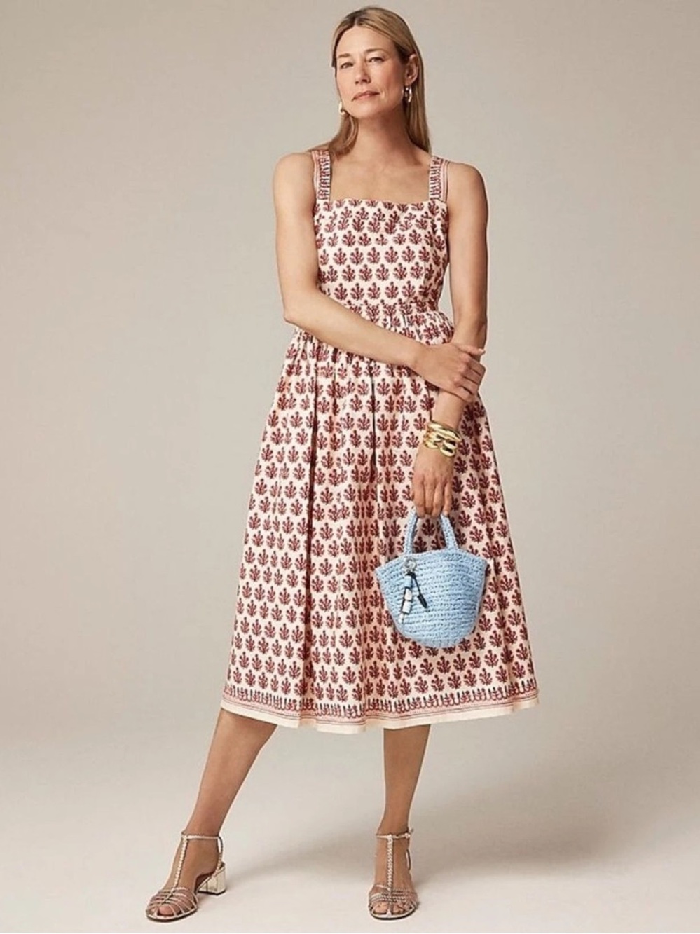 J Crew Dress 8 Apron Red